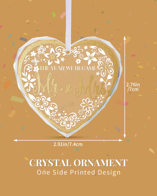 Custom Heart Crystal Hanging Ornament
