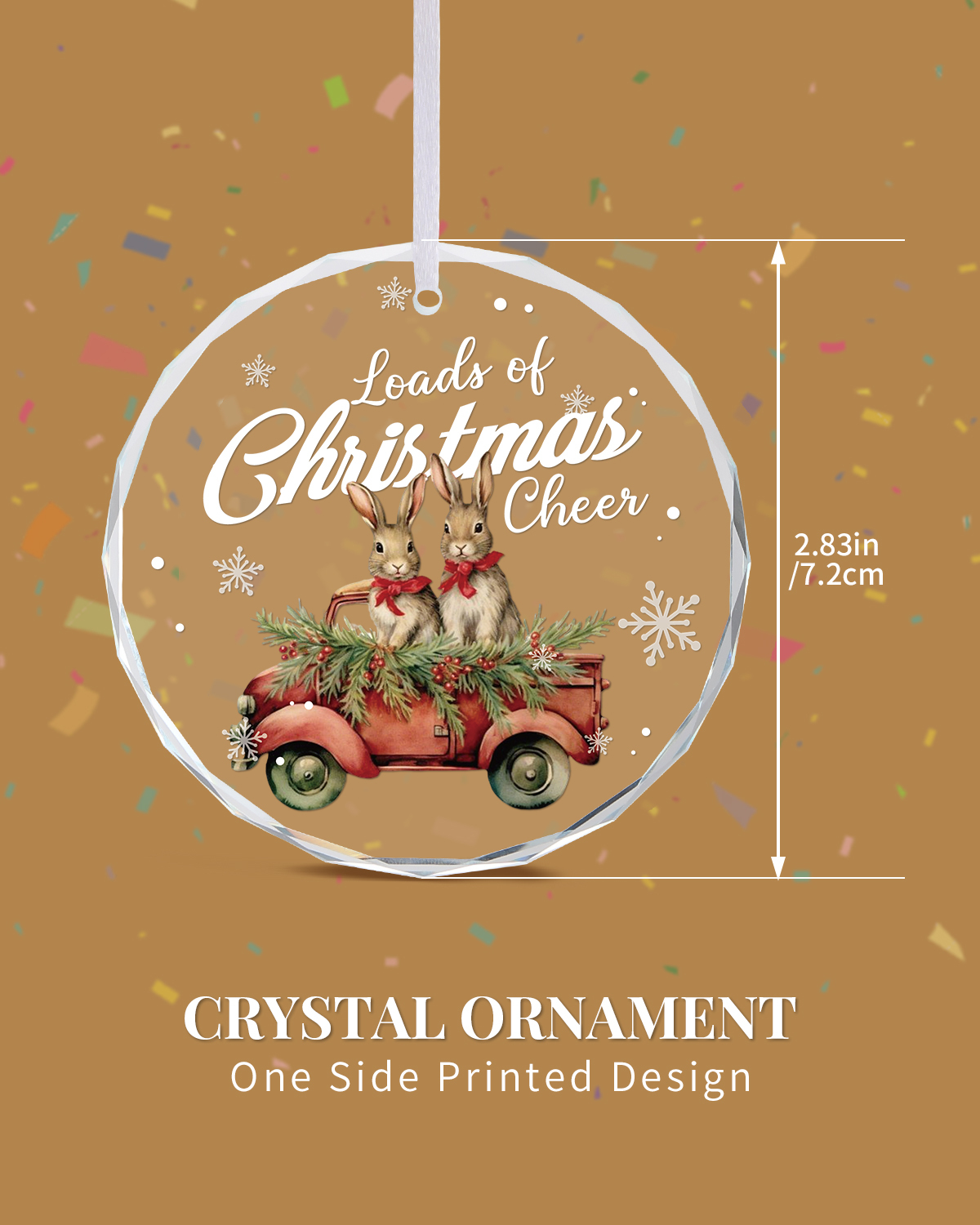 Custom Round Crystal Hanging Ornament