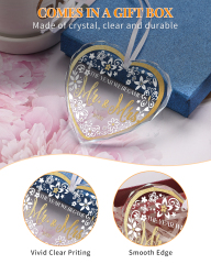 Custom Heart Crystal Hanging Ornament
