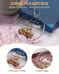 Custom Round Crystal Hanging Ornament