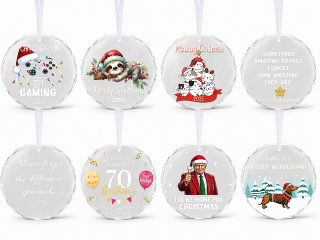 Custom Round Crystal Hanging Ornament