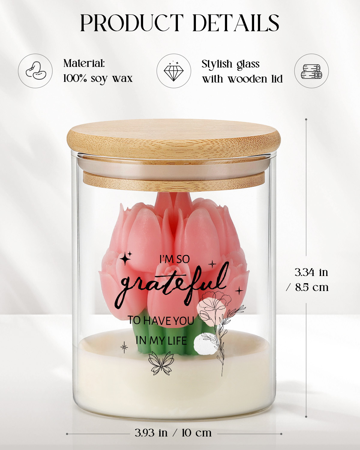 Custom Glass Jar Tulip Candle