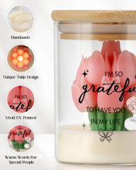 Custom Glass Jar Tulip Candle