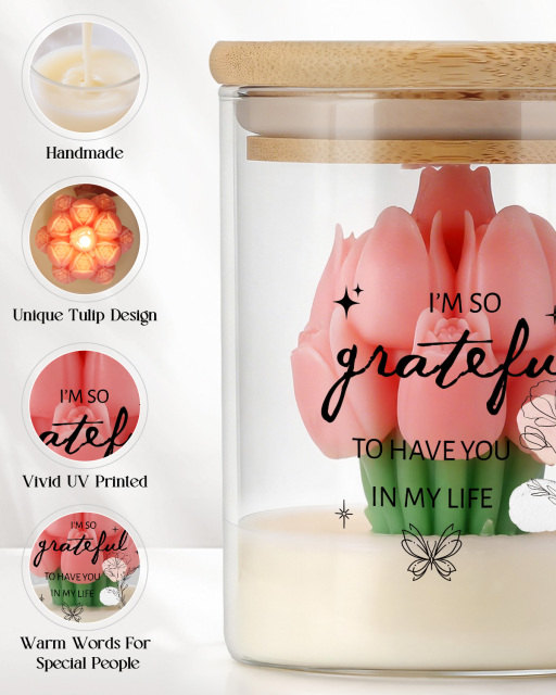 Custom Glass Jar Tulip Candle