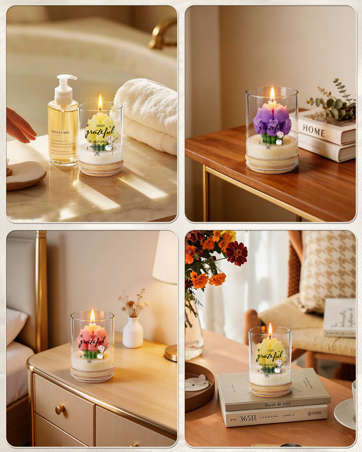 Custom Glass Jar Tulip Candle