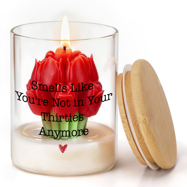 Custom Glass Jar Tulip Candle