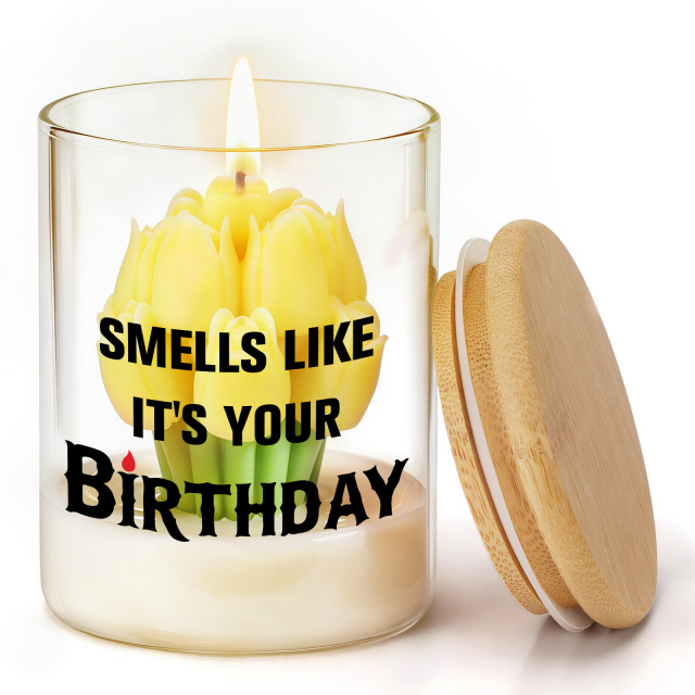 Custom Glass Jar Tulip Candle