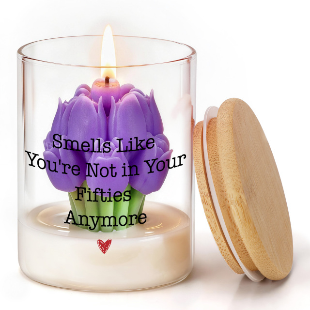 Custom Glass Jar Tulip Candle
