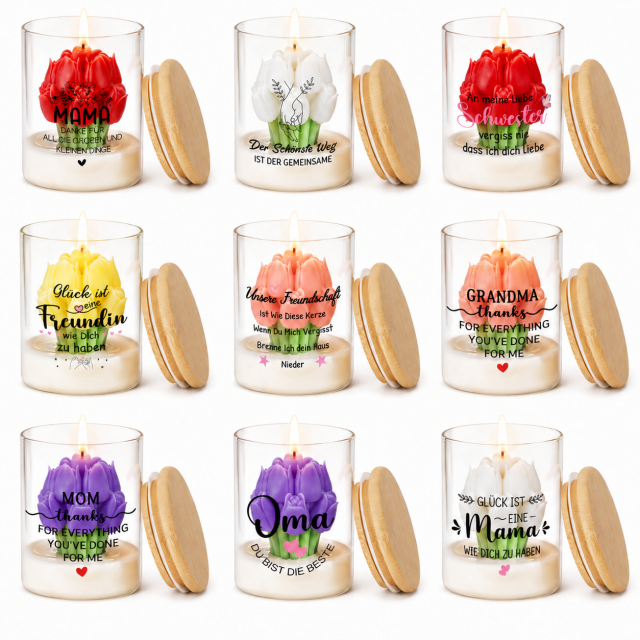 Custom Glass Jar Tulip Candle