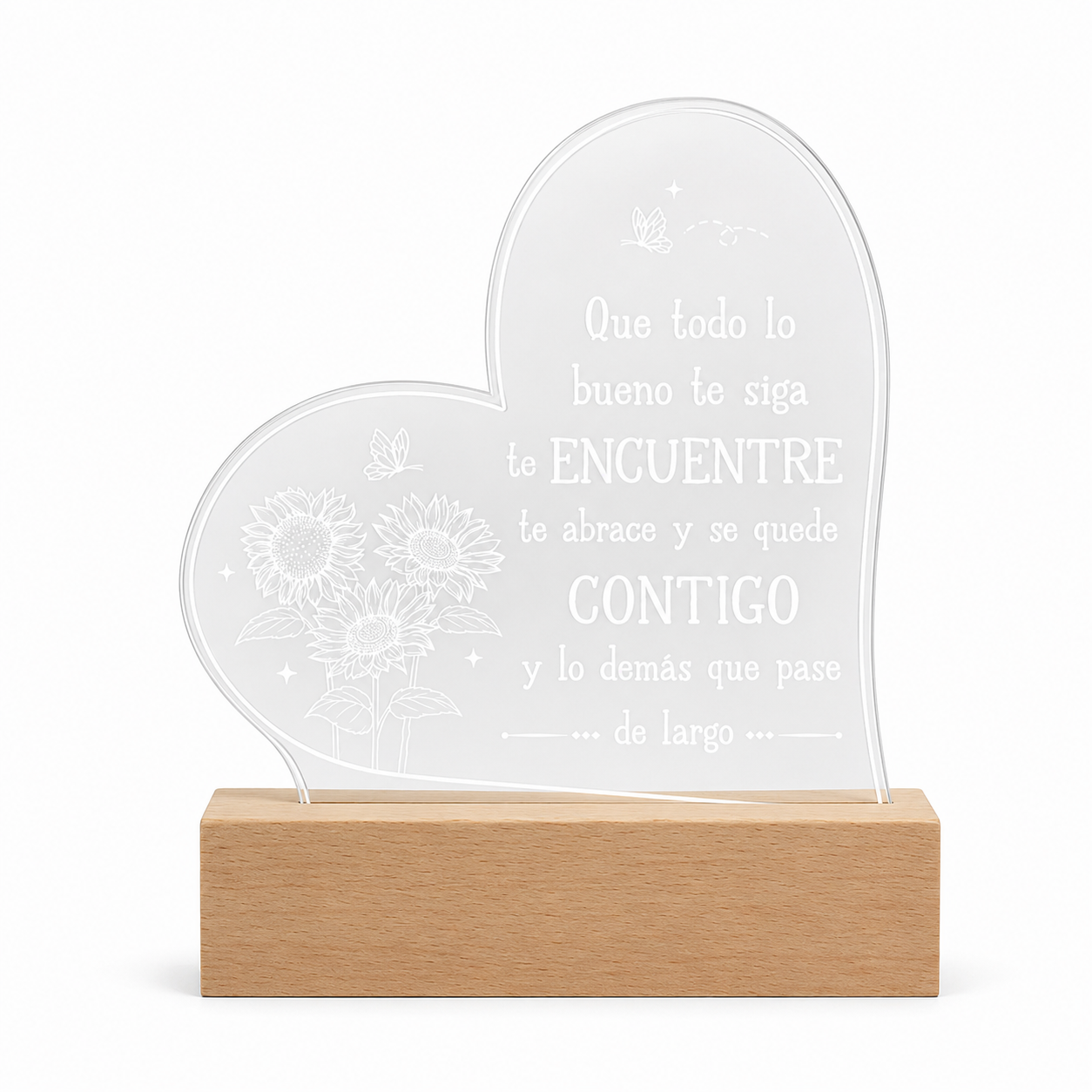 Custom Acrylic Night Light with Square Wooden Base