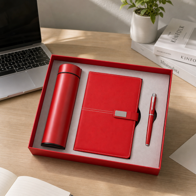 Custom Logo Red Business Office Gift Set