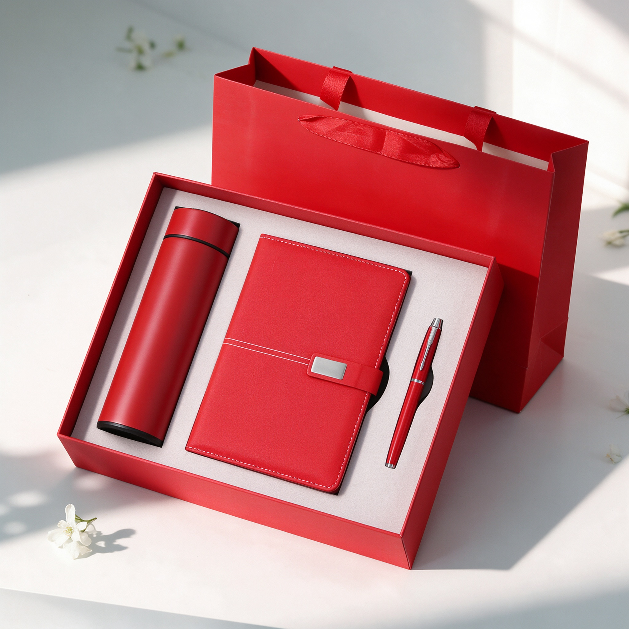 Custom Logo Red Business Office Gift Set