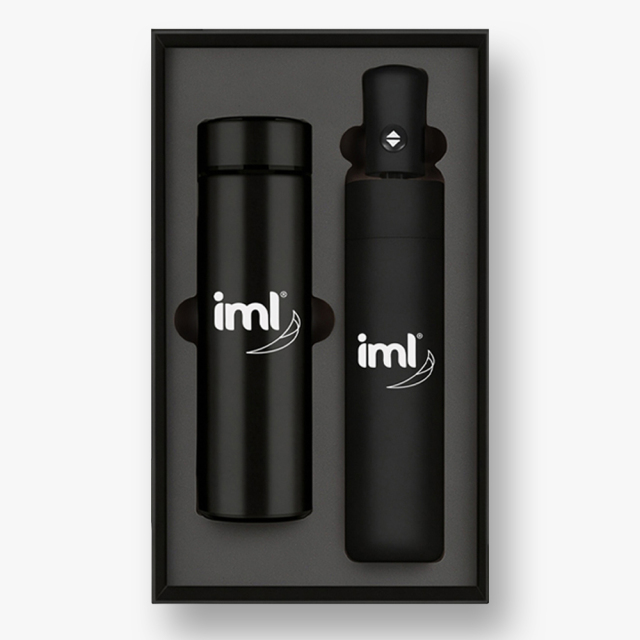 Black Business Travel Gift Set,450ml Insulated Tumbler, Automatic Umbrella