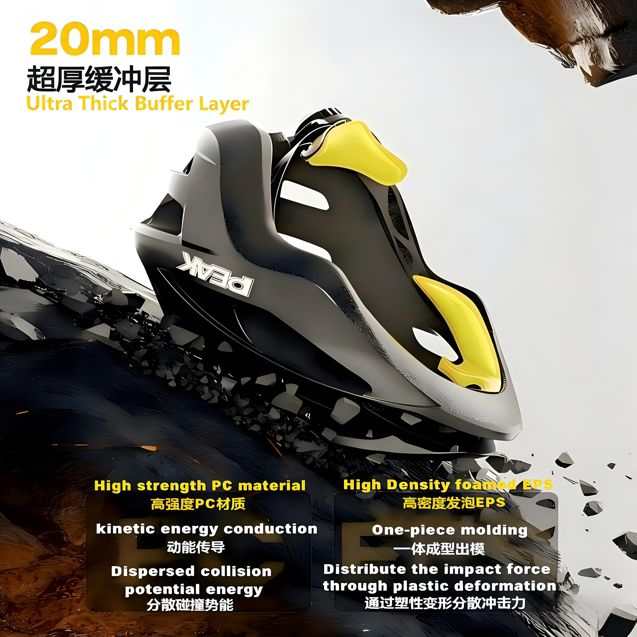 PEAK Lightweight Cycling Helmet, 19 air vents