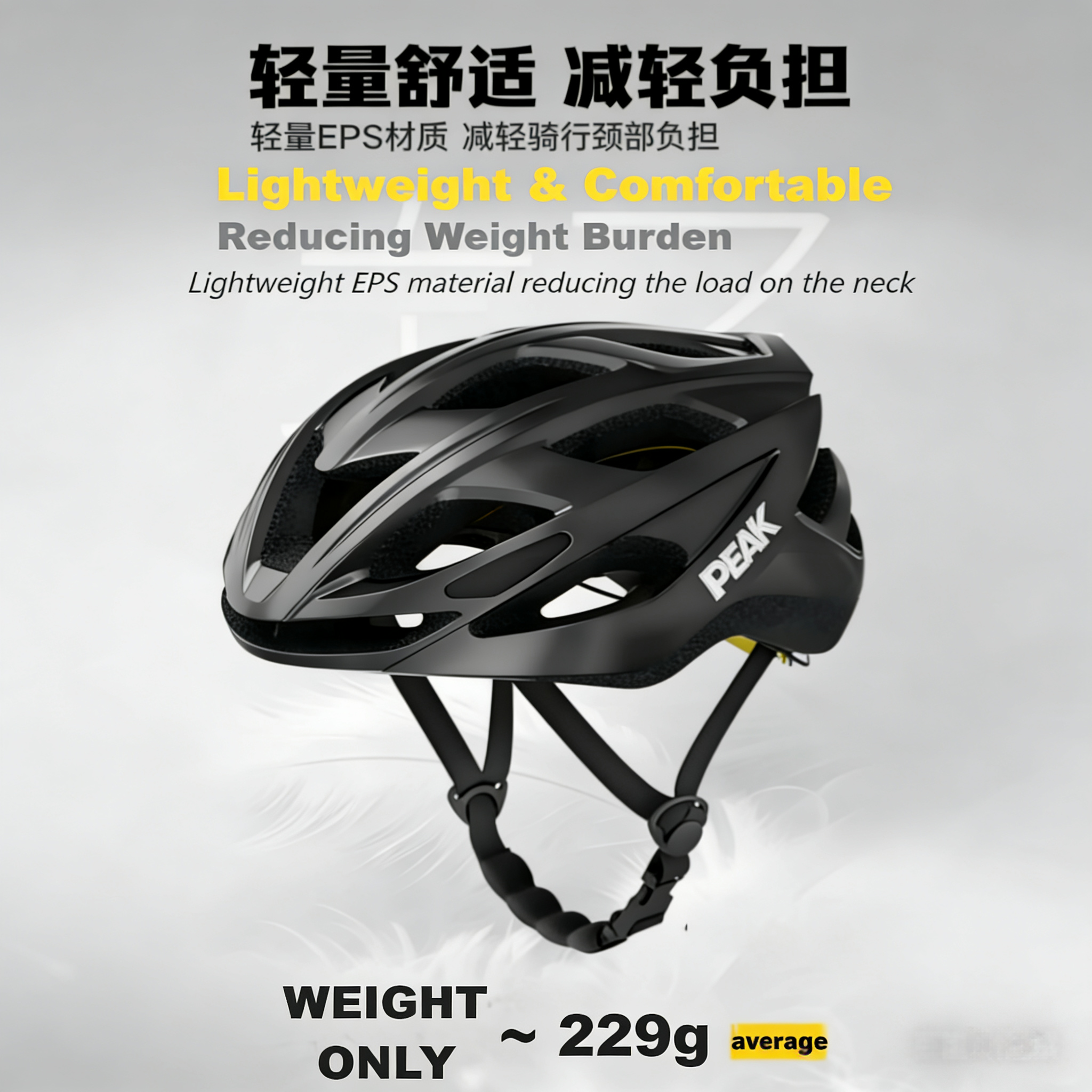 PEAK Lightweight Cycling Helmet, 19 air vents