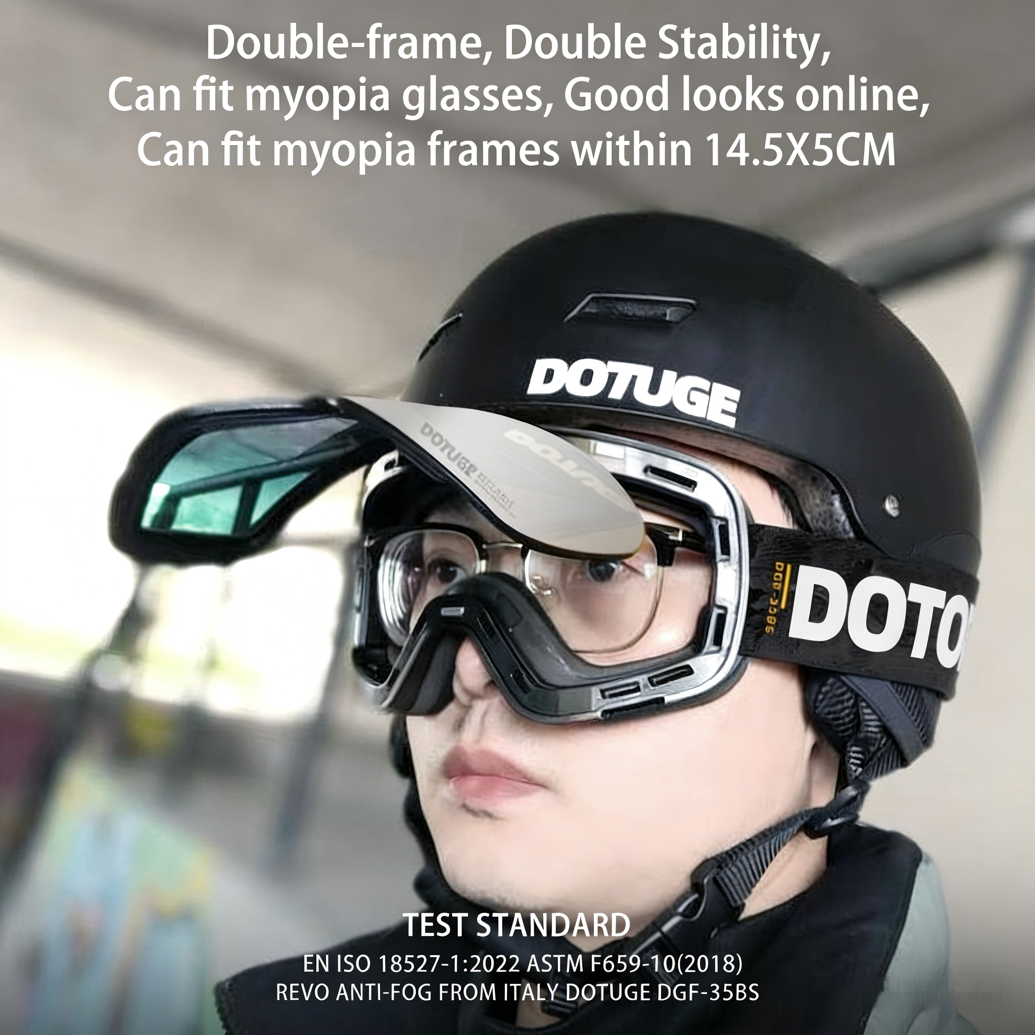 Ski Goggles/ Non mask fogging/ Dotuge