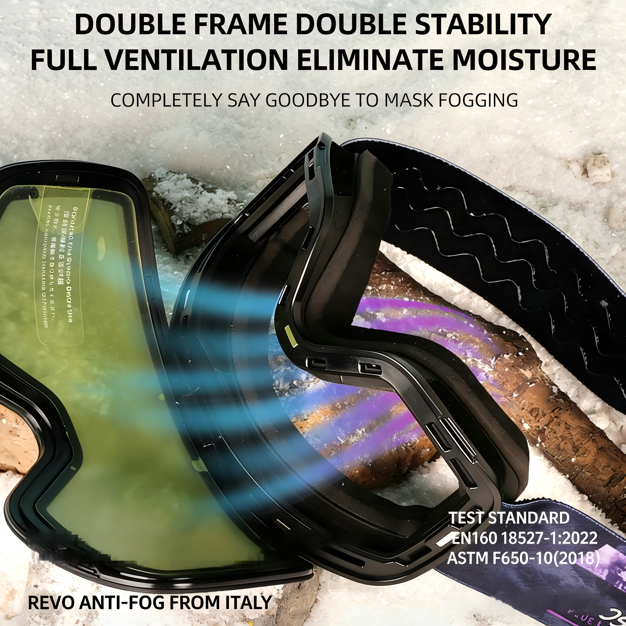 Ski Goggles/ Non mask fogging/ Dotuge