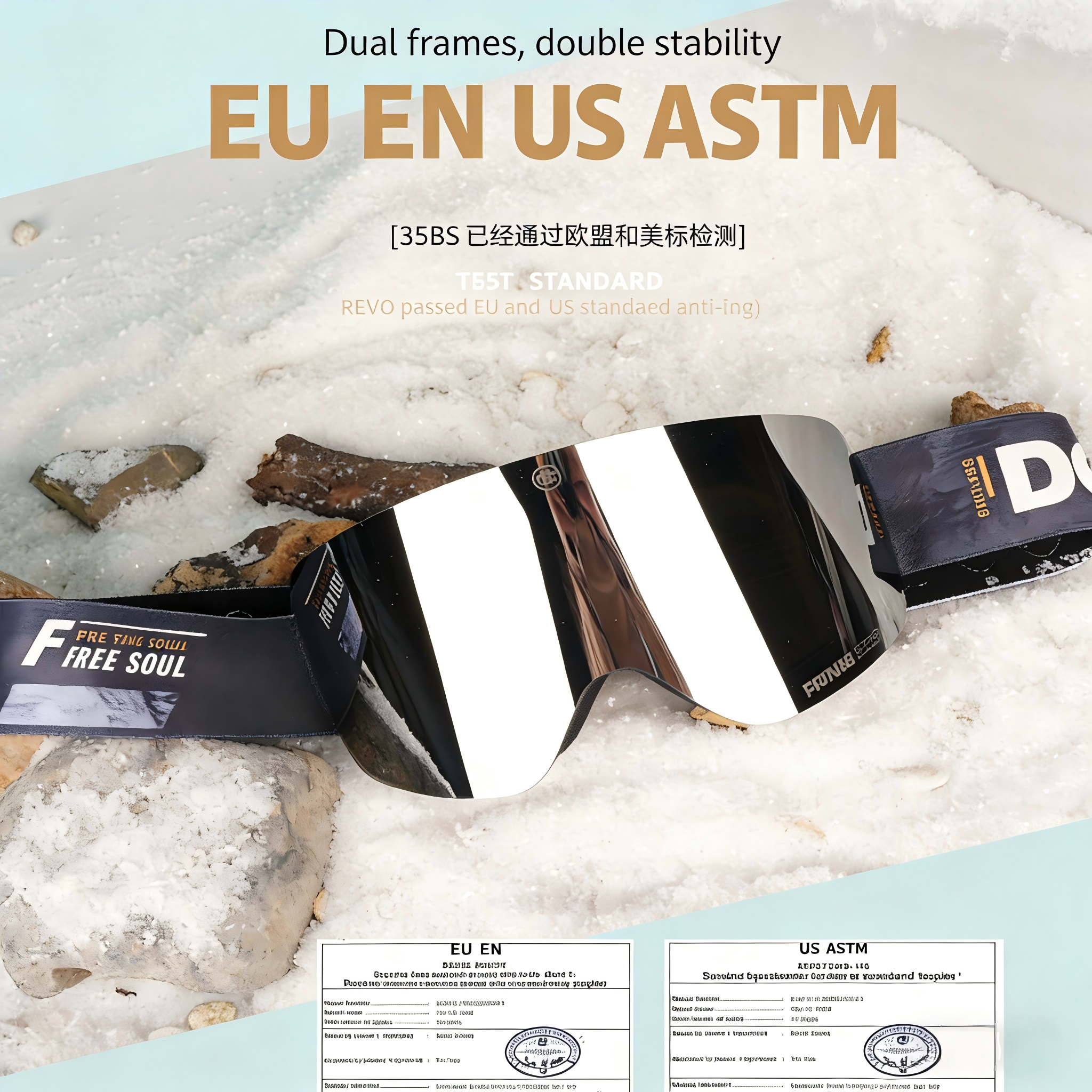 Ski Goggles/ Non mask fogging/ Dotuge