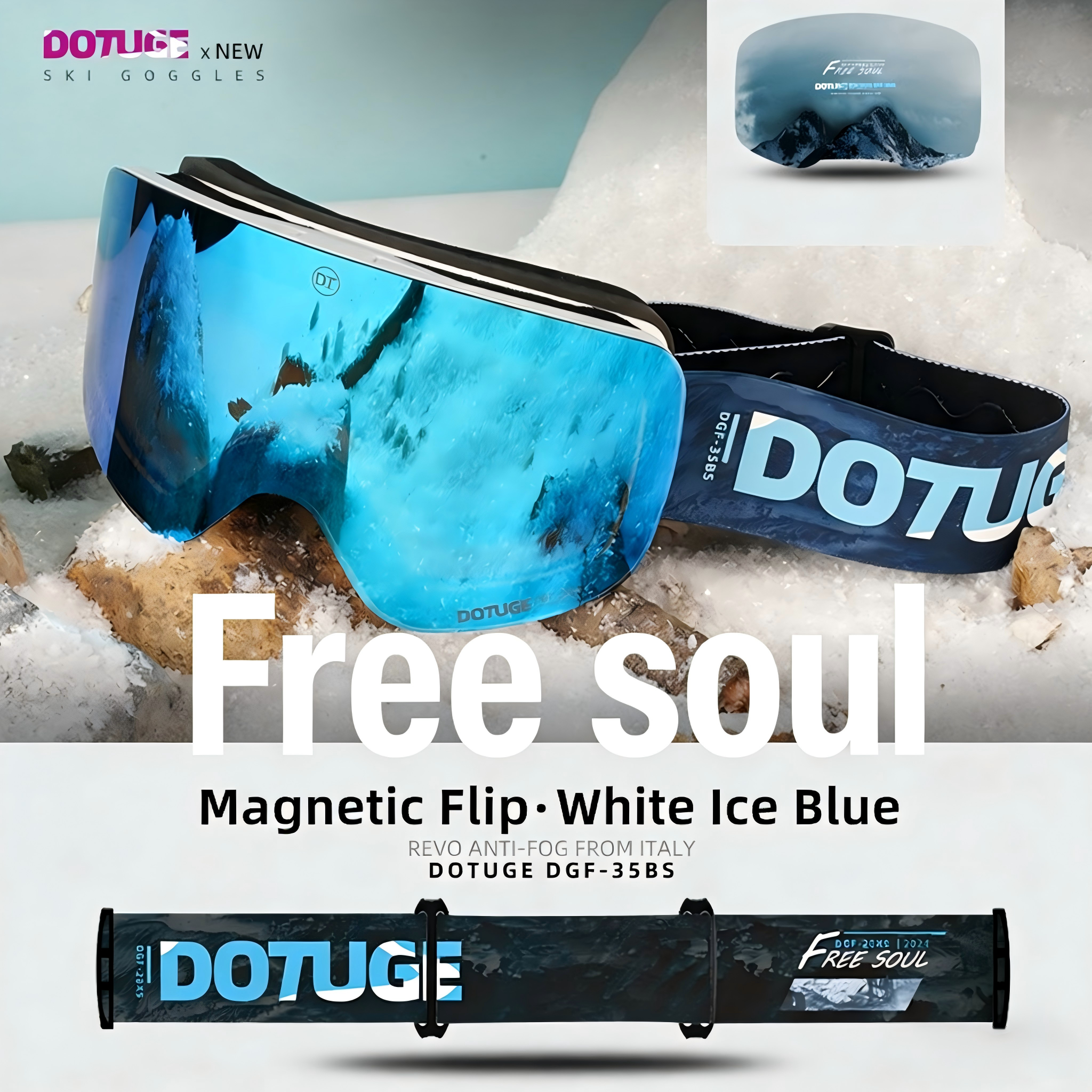 Ski Goggles/ Non mask fogging/ Dotuge