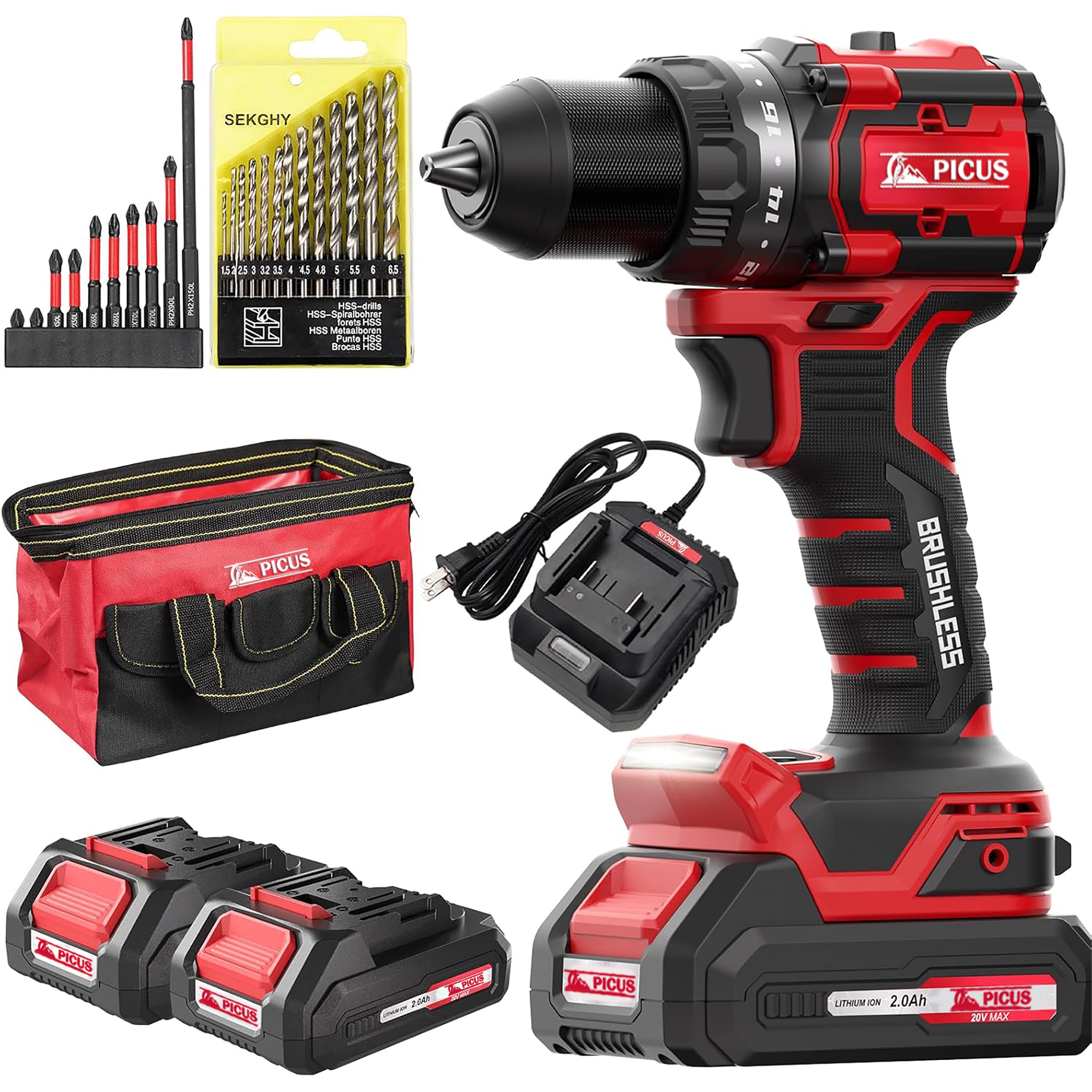 20V Power Drill Drivers/cordless drill with battery and charger for Home DIY