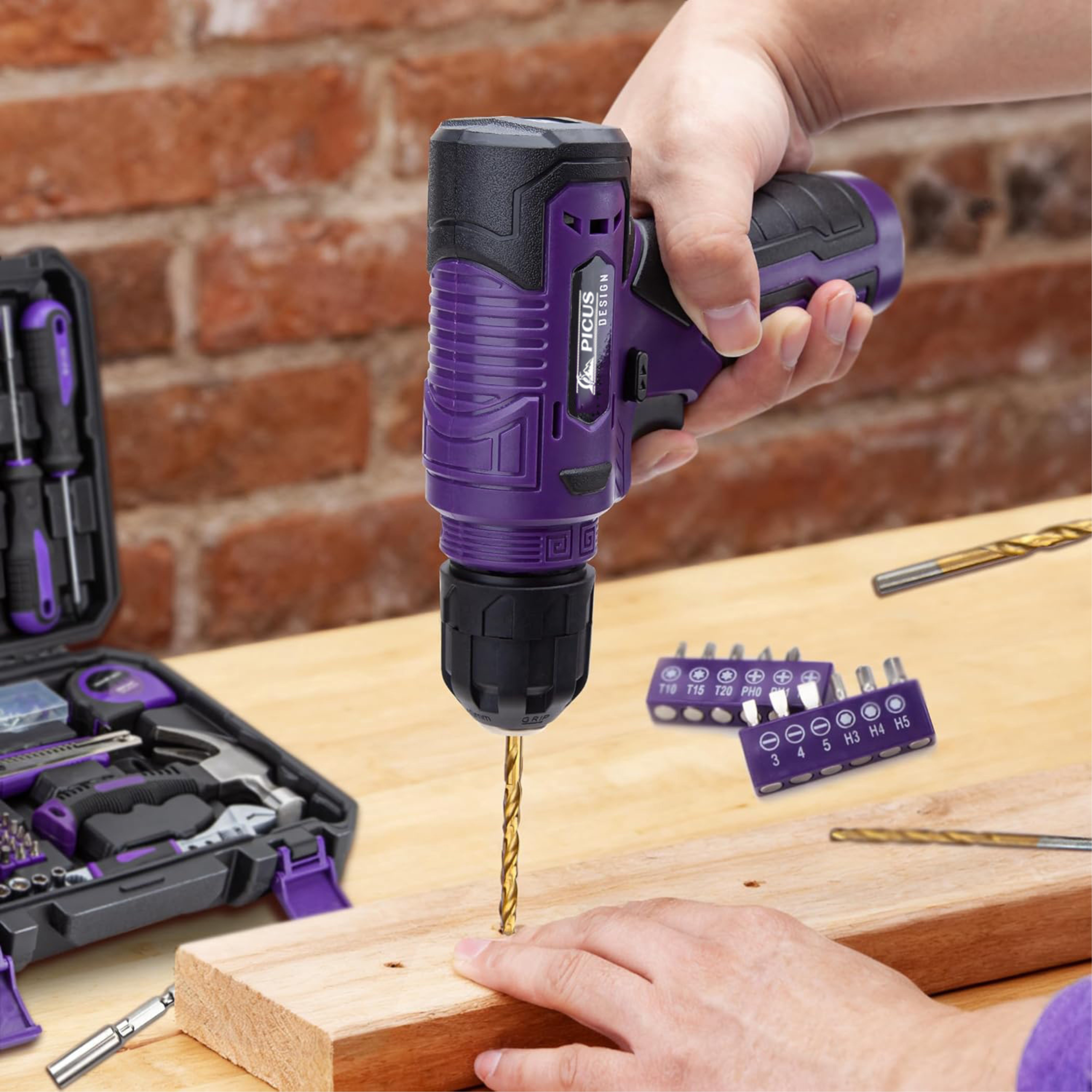 150 Piece tool set for cordless drill