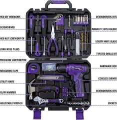 150 Piece tool set for cordless drill