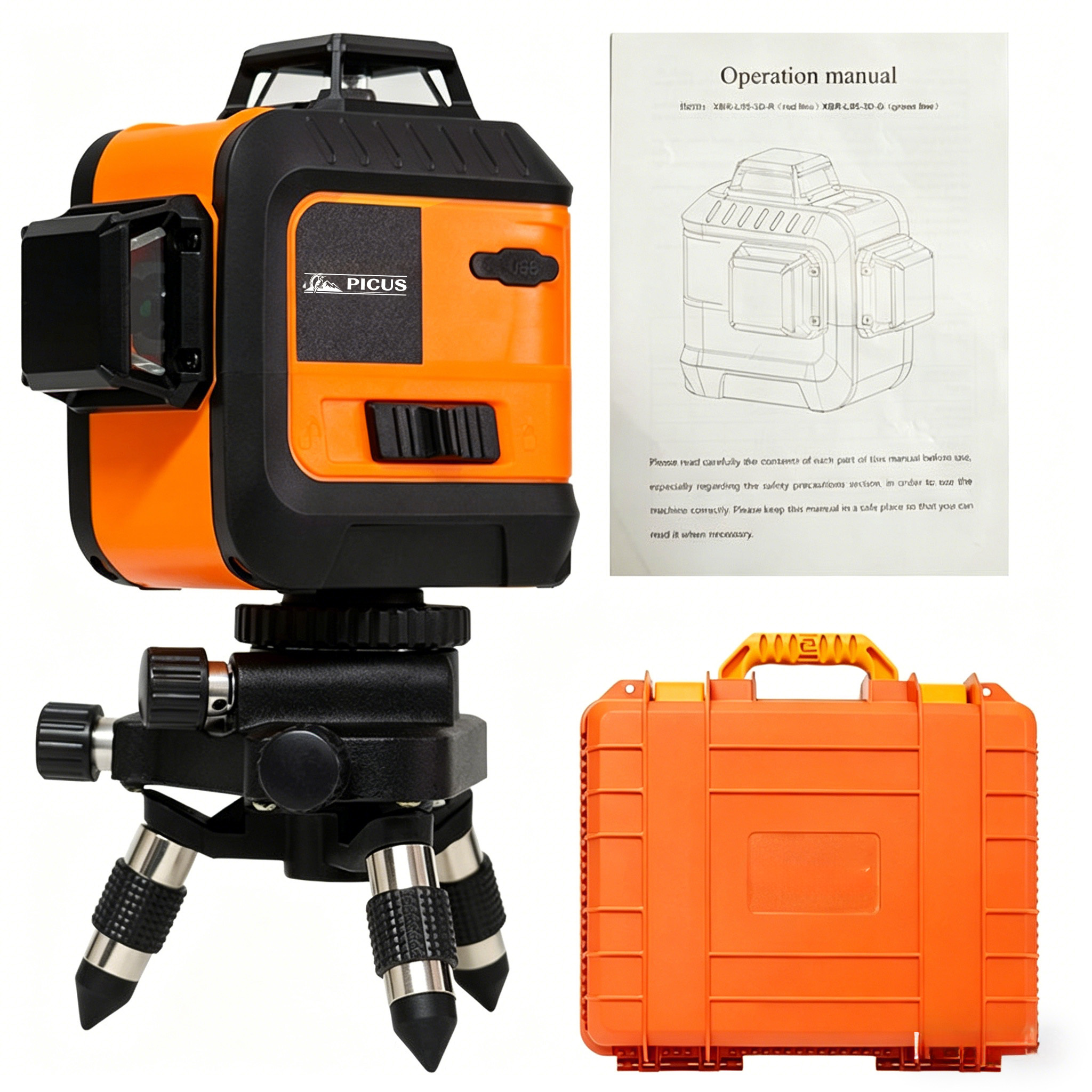 Good Design Lithium Power Tools Laser Line Level Professional Rotary Laser Level Super Powerful Green Level Laser with Light