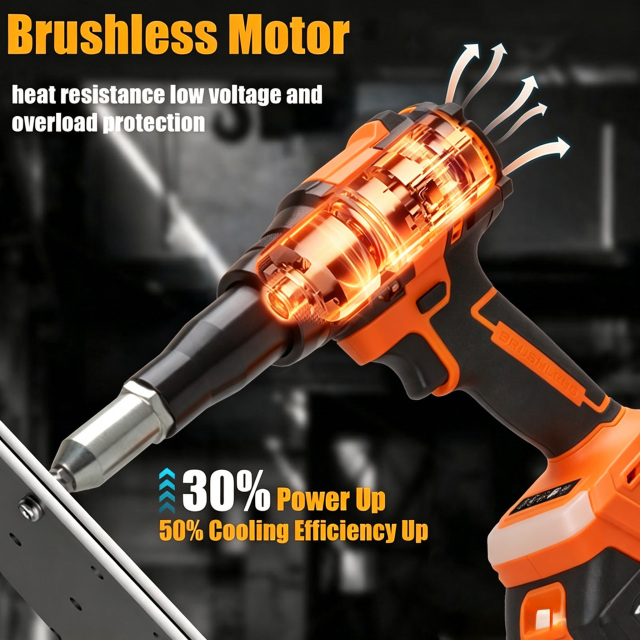 Automatic Cordless Pulling Riveter Lithium Battery Brushless Rivet Gun for Vehicle Modification Rivet Gun in Auto Industry