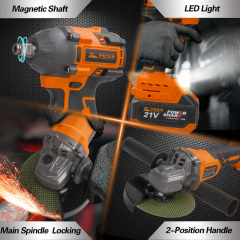 20V Cordless Drill Combo Kit Drill Driver and Angle Grinder 2.0Ah Batteries and Fast Charger 2 in 1 Power Tool Set