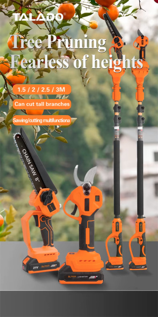 3 in 1 Power Tool Set Electric Chainsaw Pruning Shears With Telescopic Extension Rod for Garden Tree Branch Cutting