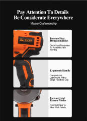 PICSU PKS-040 21V 800NM Torque Brushless Impact Wrench Li-ion Battery Cordless Industrial Professional Power Tool for Car Truck