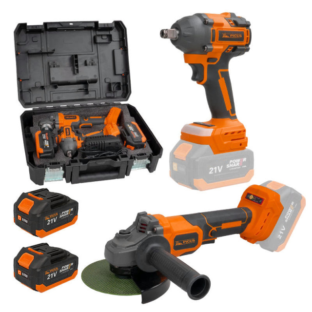 20V Cordless Drill Combo Kit Drill Driver and Angle Grinder 2.0Ah Batteries and Fast Charger 2 in 1 Power Tool Set
