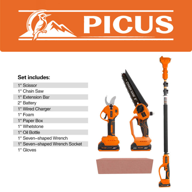 3 in 1 Power Tool Set Electric Chainsaw Pruning Shears With Telescopic Extension Rod for Garden Tree Branch Cutting