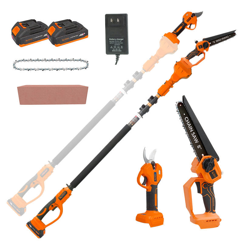 3 in 1 Power Tool Set Electric Chainsaw Pruning Shears With Telescopic Extension Rod for Garden Tree Branch Cutting