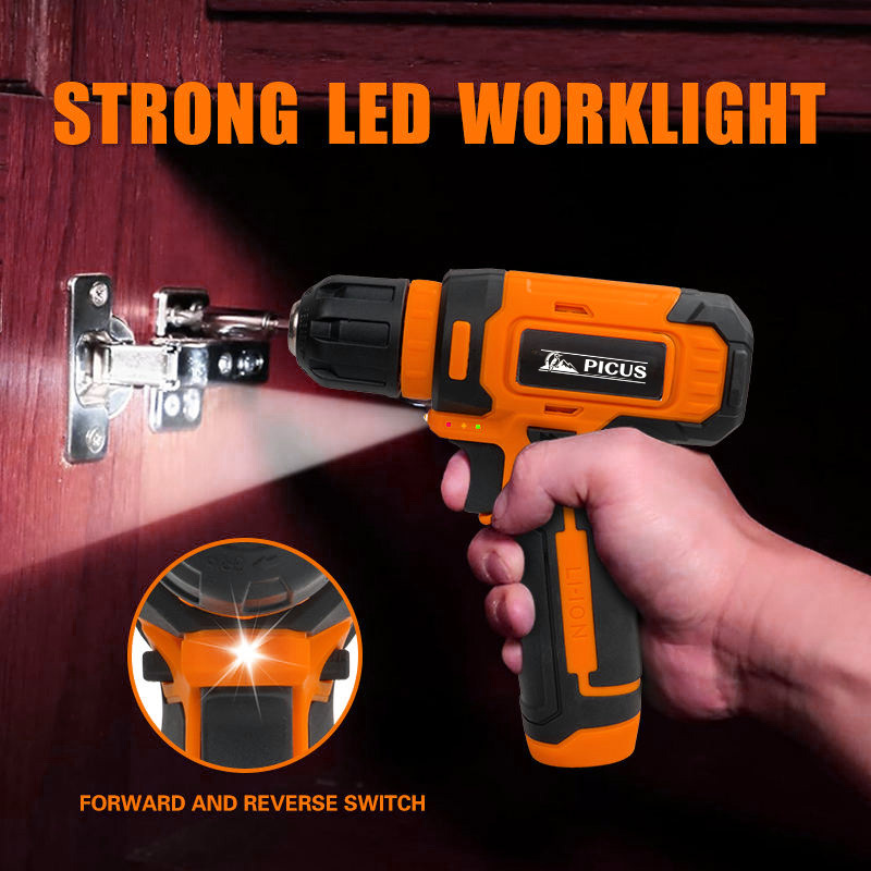 Customizable 8V Wireless Electric Impact Drill Machine 10mm Cordless Power Lithium Battery Tool Box Variable Speed OEM Drill Set
