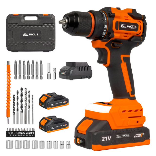 21V Lithium Battery Multifunctional Impact Drill Dual Speed Hand Electric Drill Electric Combination Tool Brushless Motor Drill