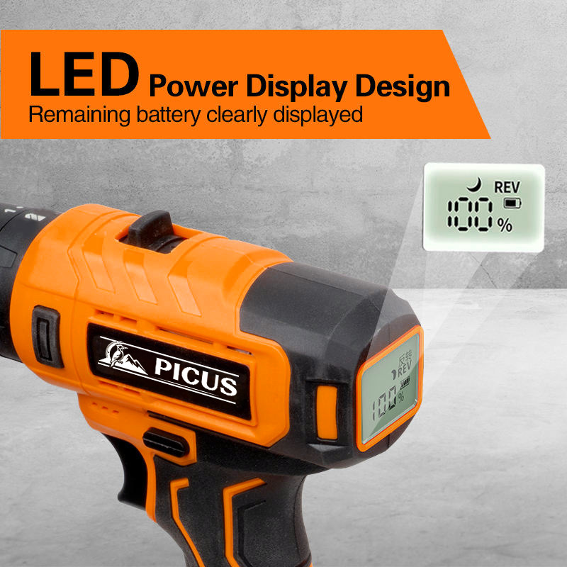 Super Power 12V Portable Power Drill Kit Li-ion Battery Electric Cordless Hand Drill with Accessories Plastic Box