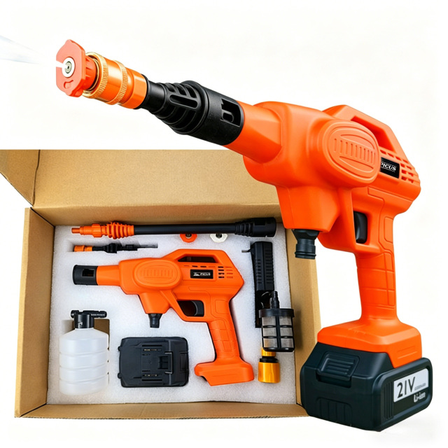 Lithium Battery Car Washing Gun Water Gun Strong Water Column Fast Cleaning Sufficient Power