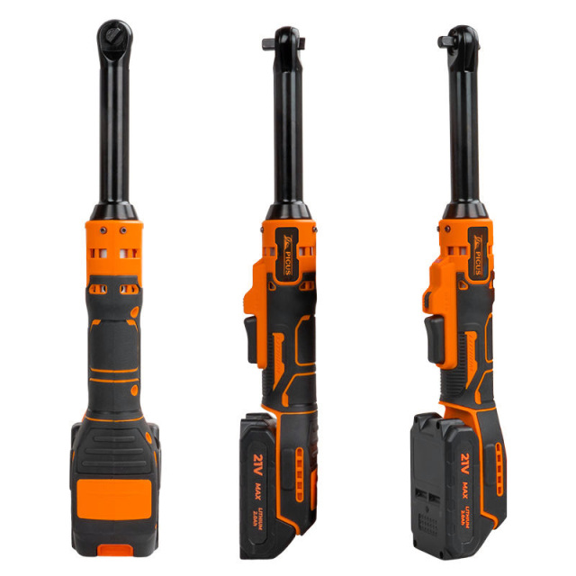 21V Industrial & DIY Grade Long Reach Electric Ratchet Wrench with Lithium-Ion Battery for Extended Runtime Powerful Performance