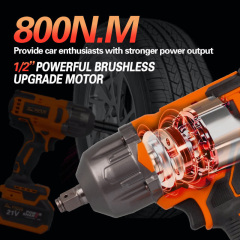 20V 1/2 Inch 350 N Factory Direct Sales Industrial Grade Impact Wrench LED Work Light Wear-resistant for Car Repair Home Use DIY
