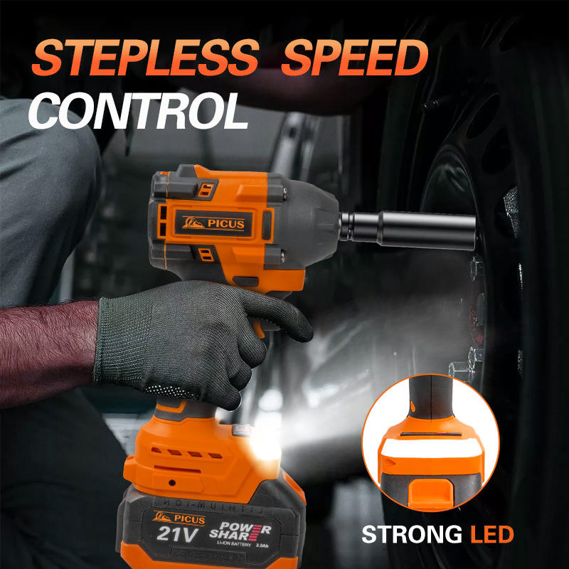 20V 1/2 Inch 350 N Factory Direct Sales Industrial Grade Impact Wrench LED Work Light Wear-resistant for Car Repair Home Use DIY