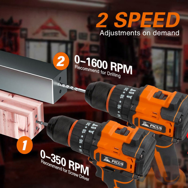 21V Lithium Battery Multifunctional Impact Drill Dual Speed Hand Electric Drill Electric Combination Tool Brushless Motor Drill