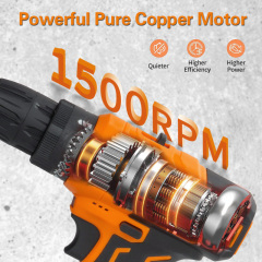 Super Power 12V Portable Power Drill Kit Li-ion Battery Electric Cordless Hand Drill with Accessories Plastic Box