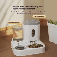 Two-in-one Water Dispenser Automatic Cat Dog Feeder