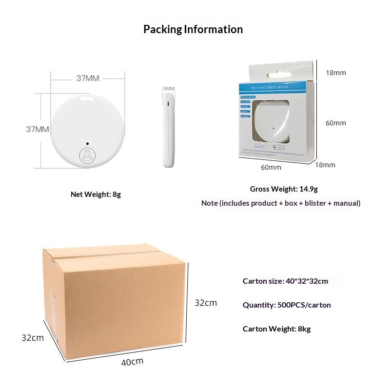 Pet Round Bluetooth Key Tracker Device Locator