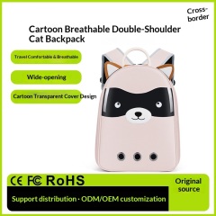 Foldable Portable Cartoon Design Cat Carrier Backpack