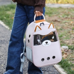 Foldable Portable Cartoon Design Cat Carrier Backpack
