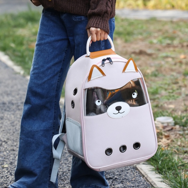 Foldable Portable Cartoon Design Cat Carrier Backpack
