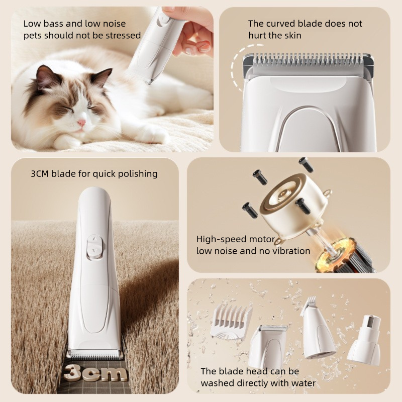 Rechargeable Multi-Functional Pet Cat Electric Clipper