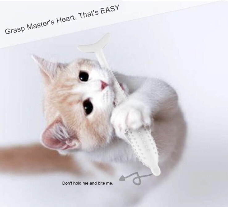 Cat Toothbrush Artificial Fish Silicone Toy